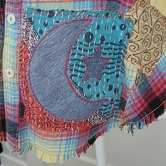 Handmade Vintage Upcycled Kantha & Flannel Shacket - JIMI HENDRIX - Picture 4 of 12